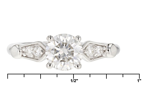 Moissanite Fire® 1.36ctw Diamond Equivalent Weight Round Platineve™ Ring - Size 11