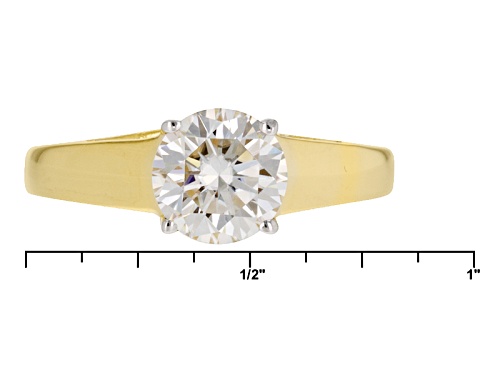 Moissanite Fire® 1.50ct Diamond Equivalent Weight Round 14k Yellow Gold Over Sterling Silver Ring - Size 8