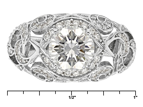Moissanite Fire® 2.42ctw Diamond Equivalent Weight Round Platineve™ Ring - Size 7