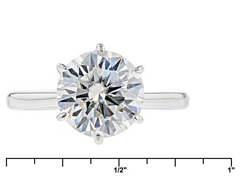 Moissanite Fire® 3.10ct Diamond Equivalent Weight Round Platineve® Solitaire Ring - Size 9