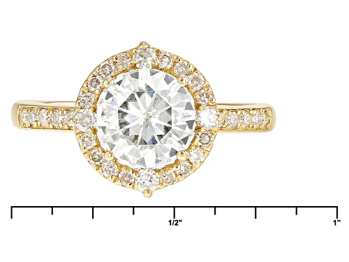 Moissanite Fire® 1.90ctw Diamond Equivalent Weight Round 14k Yellow Gold Over Sterling Silver Ring - Size 11