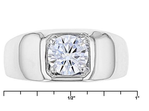 Moissanite Fire® 1.20ct Diamond Equivalent Weight Round Platineve(R) Mens Ring - Size 11