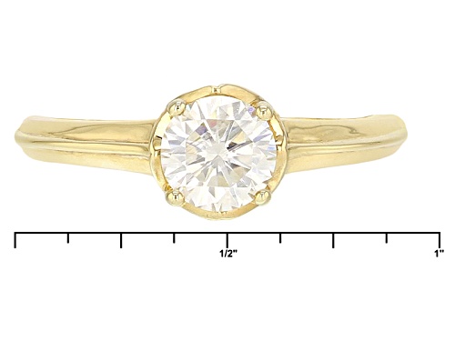 Moissanite Fire® 1.00ctw Dew Round 14k Yellow Gold Over Silver Ring - Size 10