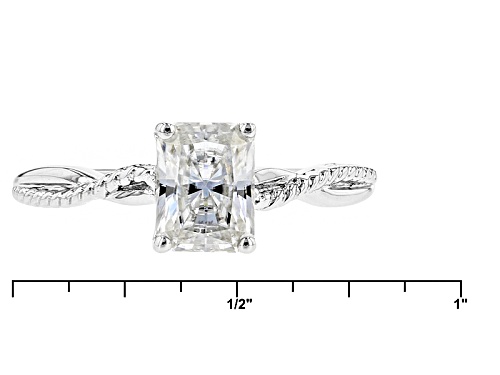 Moissanite Fire® 1.80ct Diamond Equivalent Weight Rectangular Radiant Cut Platineve™ Ring - Size 10