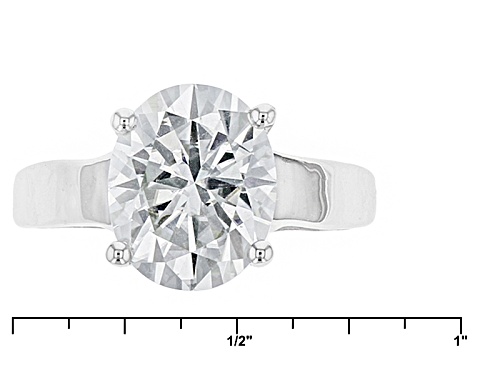 Moissanite Fire® 4.20ct Dew Oval Platineve®Ring - Size 11