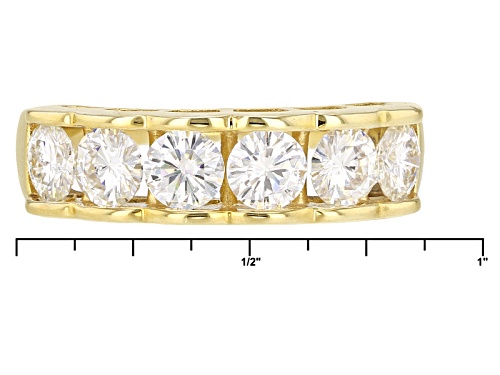 Moissanite Fire® 1.98ctw Dew Round 14k Yellow Gold Over Silver Ring - Size 9