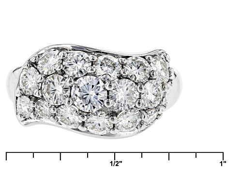 Moissanite Fire® 2.09ctw Diamond Equivalent Weight  Round Platineve™ Ring - Size 10