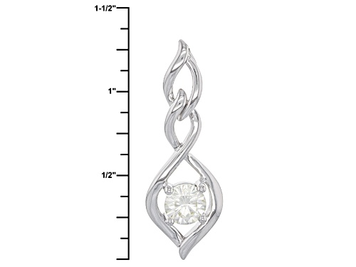 Moissanite Fire® .80ct Diamond Equivalent Weight Round Platineve™ Pendant With Chain