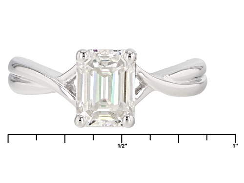 Moissanite Fire® 1.75ctw Diamond Equivalent Weight Emerald Cut Platineve™ Ring - Size 10