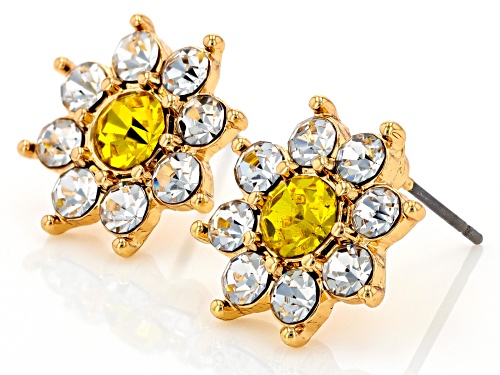Off Park® Collection, Crystal Floral Garden Gold Tone Set of 5 Earring Carded Collection