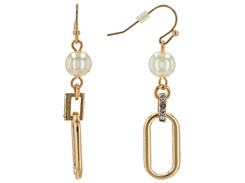 Off Park® Collection, Pearl Simulant & White Crystal Gold Tone Necklace, Bracelet, & Earring Set