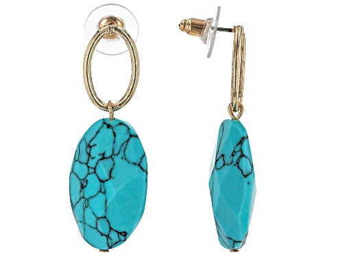 Off Park® Collection, Turquoise Color & Multi-Color Acrylic Gold Tone 6 Piece Necklace & Earring Set