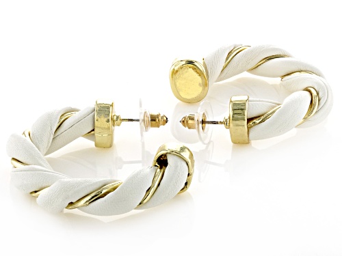 Off Park® Collection Imitation Leather Gold Tone Set of 3 Twisted Hoop Earrings