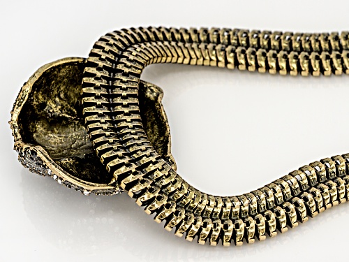 Off Park ® Collection Multicolor Swarovski Elements ™ Antiqued Gold Tone Cheetah Necklace