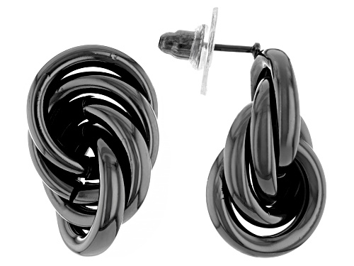 Off Park® Collection, Gold Tone, Silver Tone & Hematine Tone Knot Earrings Set of 3