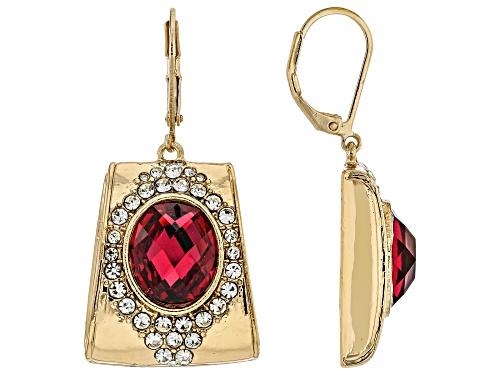 Off Park® Collection, Red & White Crystal Gold Tone Statement Necklace & Earring Set