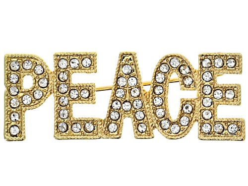 Off Park ® Collection Gold Tone White Crystal Hope, Joy and Peace Brooch Set Of 3