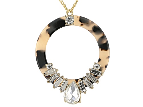 Off Park ® Collection White Crystal Gold Tone Tortoise Necklace and Earring Set