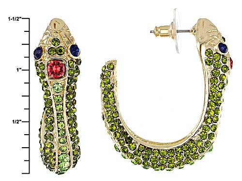 Off Park ® Collection Multicolor Crystal Gold Tone Snake Earrings