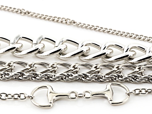 Off Park ® Collection Silver Tone Multi-Layer Necklace With Removable Chains