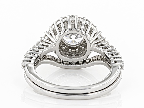 Pre-Owned Bella Luce ® 3.60ctw Rhodium Over Sterling Silver Ring With Band (1.98ctw DEW) - Size 10