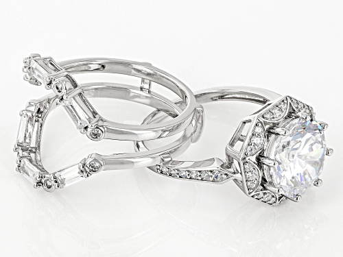 Pre-Owned Bella Luce® 8.23ctw White Diamond Simulant Platinum Over Sterling Silver 2 Ring Set (5.09c - Size 12