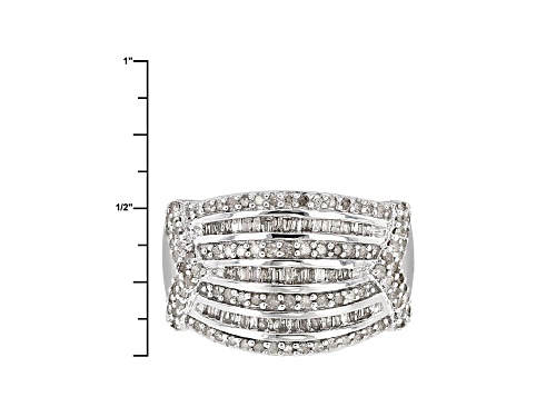 Pre-Owned White Diamond Rhodium Over Sterling Silver Ring .75ctw - Size 6