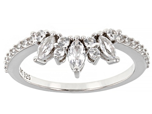 Pre-Owned 1.18ctw Marquise & Round Lab White Sapphire Platinum Over Sterling Silver Enhancer Set Of - Size 10