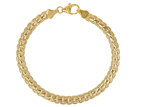 Pre-Owned Moda Al Massimo® 18k Yellow Gold Over Bronze Curb Link Bracelet Set of 3 - Size 8