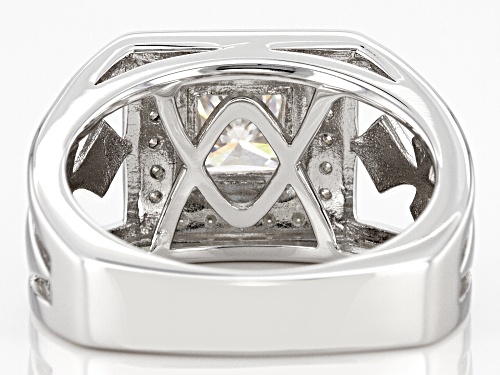 Pre-Owned MOISSANITE FIRE(R) 2.10CTW DEW SQUARE BRILLIANT CUT AND ROUND PLATINEVE(R) MENS RING - Size 12
