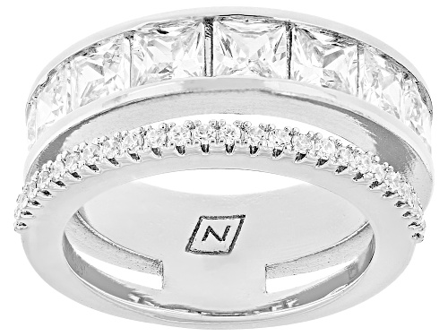 Pre-Owned Bella Luce® 8.29ctw White Diamond Simulant Rhodium Over Brass Ring, Stud, and Necklace Box