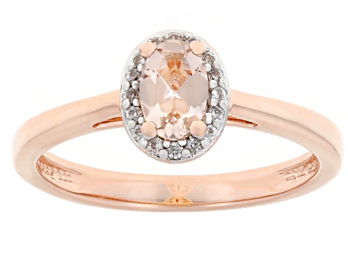 Pre-Owned 0.71ctw Morganite, 0.07ctw White Zircon 18k Rose Gold Over Sterling Silver Ring and Earrin