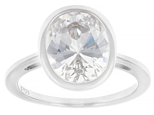 Pre-Owned Bella Luce® 11.42ctw White Diamond Simulant Platinum Over Sterling Silver Ring and Earring