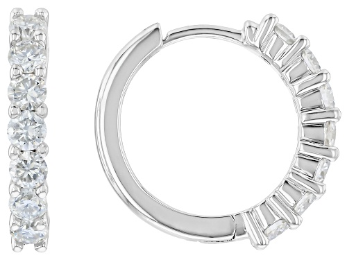 Pre-Owned MOISSANITE FIRE® 2.10CTW DEW ROUND  PLATINEVE® STUD AND HOOP EARRINGS WITH NECKLACE JEWELR