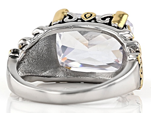 Paula Deen Jewelry™ 14x10mm White Cubic Zirconia 14k Gold & Rhodium Over Brass Two-Tone Ring - Size 9
