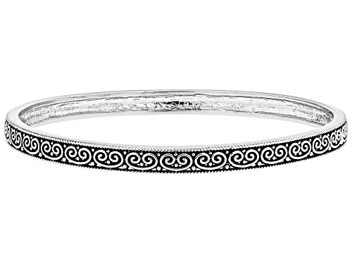 Paula Deen Jewelry™ Round White Crystal Oxidized Silver Tone Bracelet Set Of Three