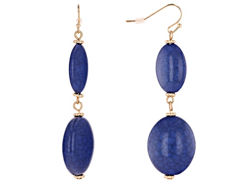 Paula Deen Jewelry™ Blue Bead Gold Tone Necklace and Earring Set
