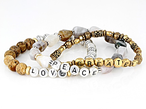 Paula Deen Jewelry™ Jasper & Acrylic Gold & Silver Tone 