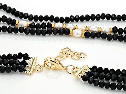 Paula Deen Jewelry™ Glass Bead & Pearl Simulant Multi-Strand Gold Tone Necklace & Bracelet Set