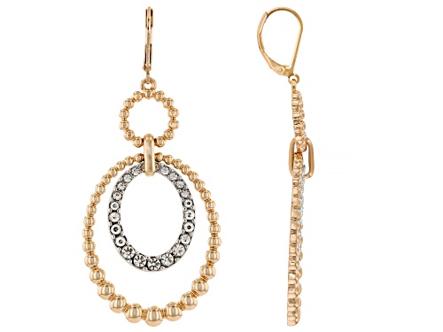 Paula Deen Jewelry™ White Crystal Two-Tone Textured Necklace & Earring Set