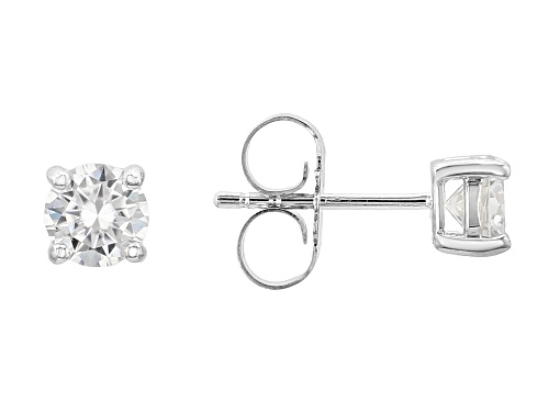 Pre-Owned MOISSANITE FIRE® 3.00CTW DEW ROUND PLATINEVE(R) SET OF 2 PAIR STUD EARRINGS 1CTW & 2CTW.