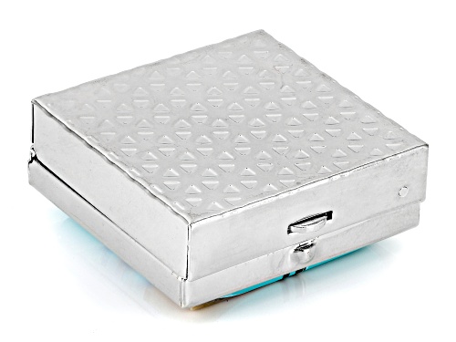 Pre-Owned Southwest Style by JTV™ Mixed Gemstones Silver Tone Pill Box