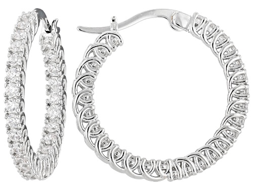 Pre-Owned Bella Luce® Ottone 6.22ctw Rhodium Plated Hoop Earrings- Set of 3 (5.04ctw DEW)