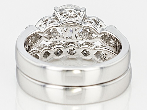 Pre-Owned Vanna K ™ For Bella Luce ® 2.56ctw Diamond Simulant Platineve® Ring With Band (1.58ctw Dew - Size 12