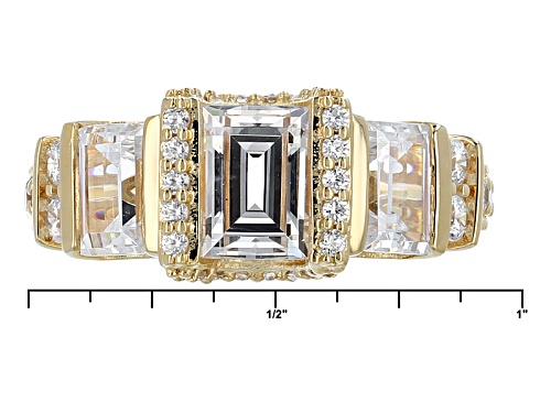 Pre-Owned Vanna K ™ For Bella Luce ® 5.20ctw Emerald Cut & Round Eterno™ Ring - Size 5