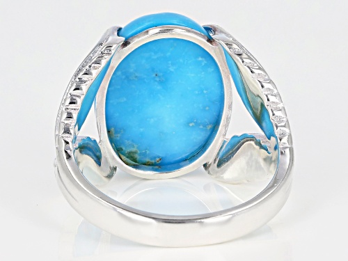 Pre-Owned Tehya Oyama Turquoise™ 18x13mm Oval Cabochon Sleeping Beauty Turquoise Sterling Silver - Size 6