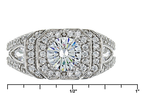 Pre-Owned Bella Luce ® Dillenium 3.20ctw Rhodium Over Sterling Silver Ring (2.13ctw Dew) - Size 6