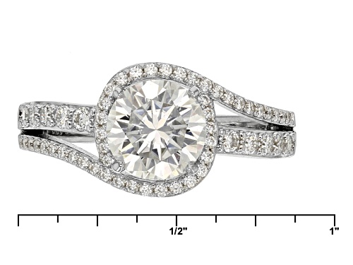 Pre-Owned Moissanite Fire® 2.24ctw Diamond Equivalent Weight Round Platineve™ Ring - Size 11