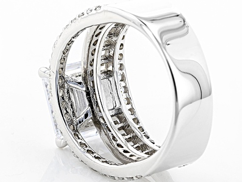 Pre-Owned Charles Winston For Bella Luce® 10.81ctw Diamond Simulant Rhodium Over Sterling Ring (7.71 - Size 5