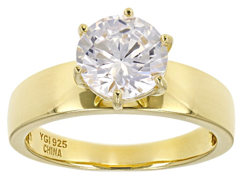 Pre-Owned Bella Luce ® 10.38CTW White Diamond Simulant Rhodium Over Silver & Eterno ™Yellow Rose Rin - Size 9